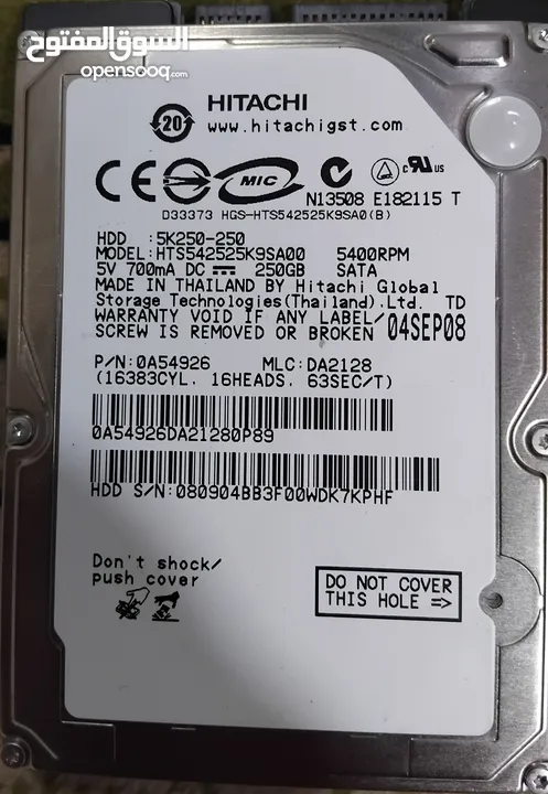 هارد دسك داخلي للابتوب بسعة 250 جيجا - 250GB LAPTOP HDD HARD DISK