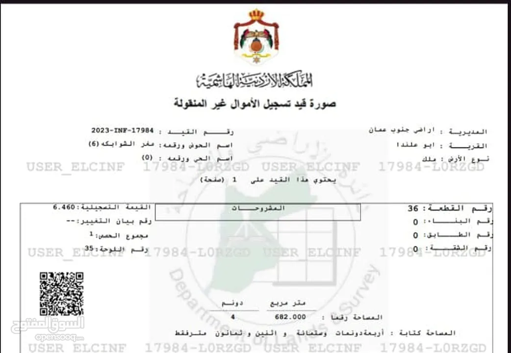 فرصة إستثمارية مميزة أرض تجاري وسكني في أبو علندا للبيع