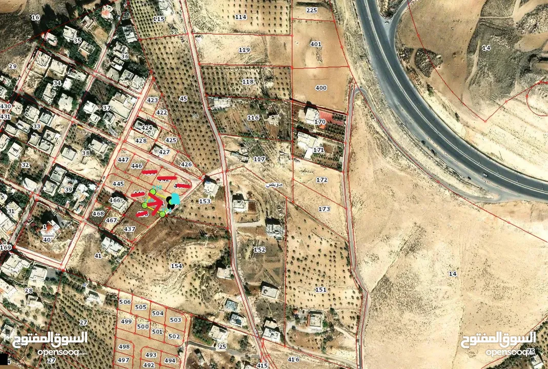 قطعة ارض من اراضي شمال عمان موبص على شارعين