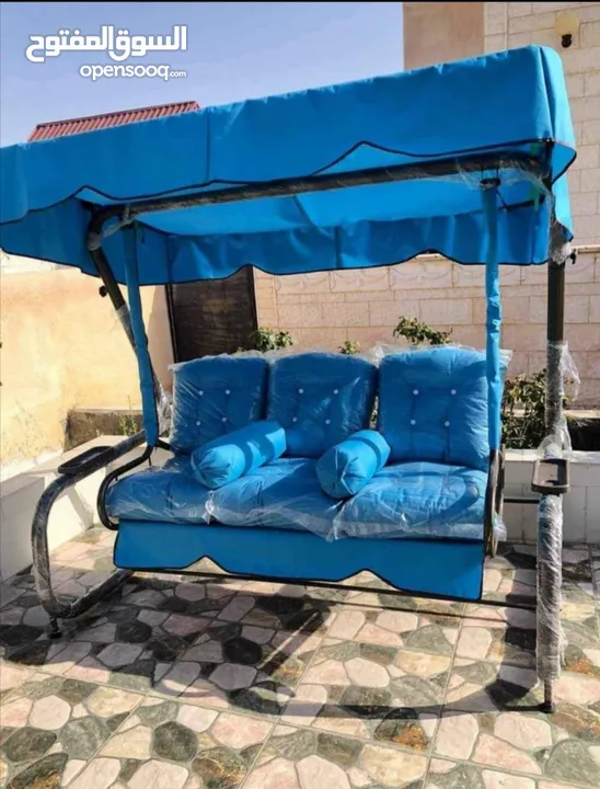عررررض  خااااص  فرش كامل للمرجيحة  قماش وقطن نخب أول 3 مقاعد 3 ظهور 2 مساند + الشمسية ( المظلة