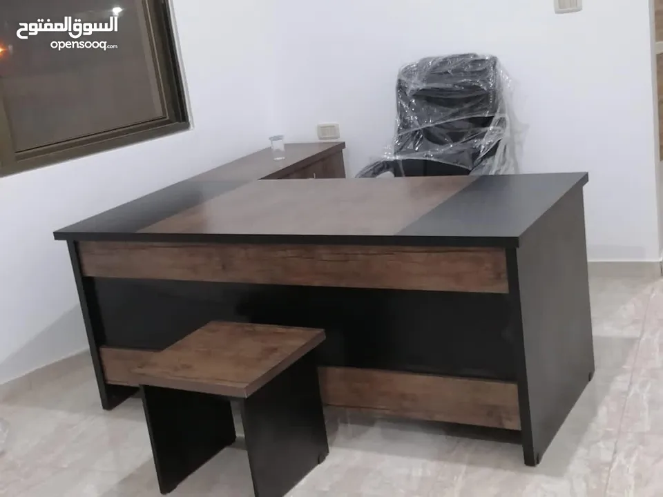 مكتب خشب لامينت 140*70 مستورد مع جانبية وطاولة وسط بسعر المصنع تفصيل جميع القياسات والموديلات