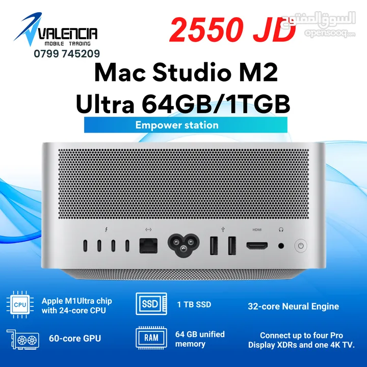 Mac Studio M2 Ultra Chip 64GB/1TGB