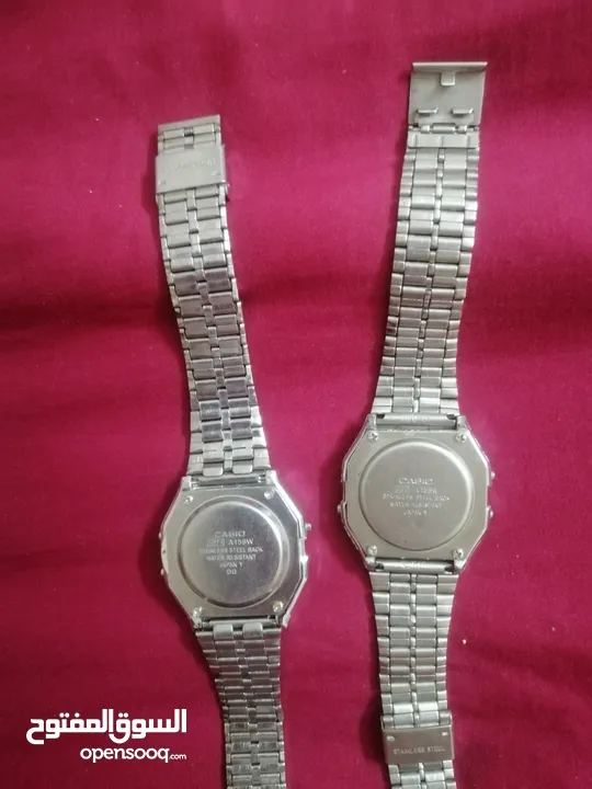 للبيع: ساعتان أصليتان من كاسيو Casio Vintage Digital Watch  الموديل: Casio A158W الحالة: مستعمل بحال