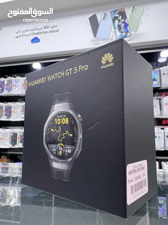 Huawei WATCH GT 5 PRO (46mm) ساعة هواوي الاصلي جيتي 5 برو قياس 46 مم  لون اسود انيق و مميز للغاية