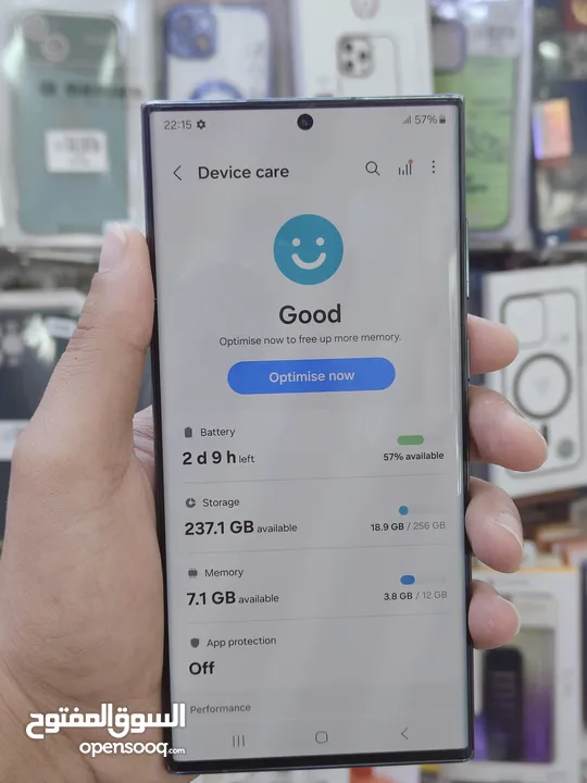 سامسونج S22 الترا 256 GB بحالة الوكالة نظافة 10/10 اللون المميز الزهري شريحتين نظامين