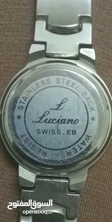 ساعة لوتشيانو حريمى او رجالى سويسرى اصلى لا تغير لونها محتاجة حجر ساعة فقط