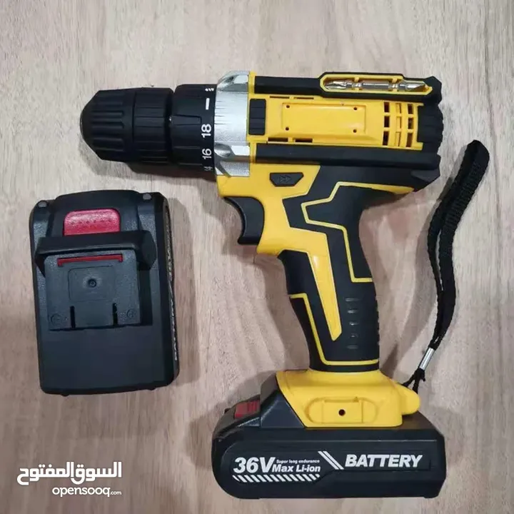 حقية صندوق درل شحن  صخري ماركة TOP مع بطارتين 36 فولت  و 21 راس لكافة الاستخدامات  المنزليه