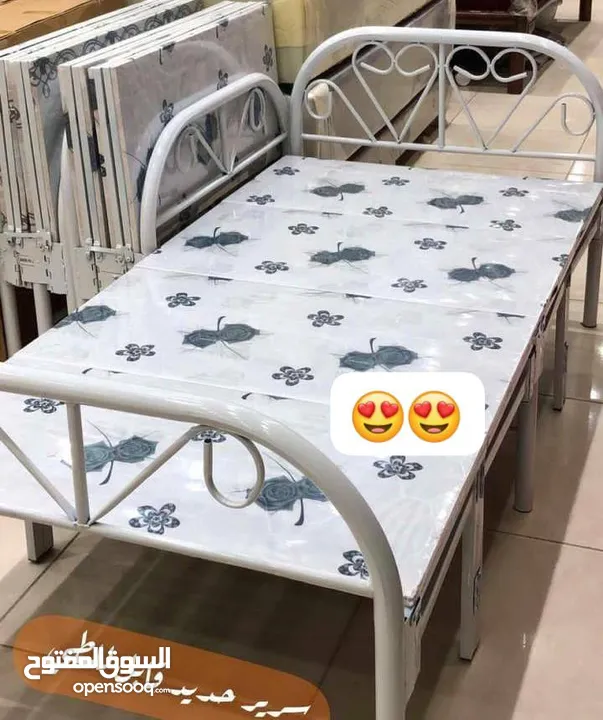 جديد وفرنا سرير حديد قابل للطي ومريح   سرير حديد ابيض قابل للطي    تصميم عملي وعصري