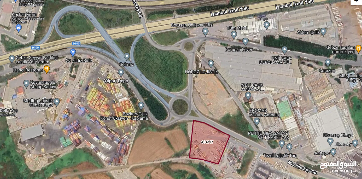 In Turkey 's Industrial City GEBZE. Industrial Zoned Land. Suitable for Logistics and Storage