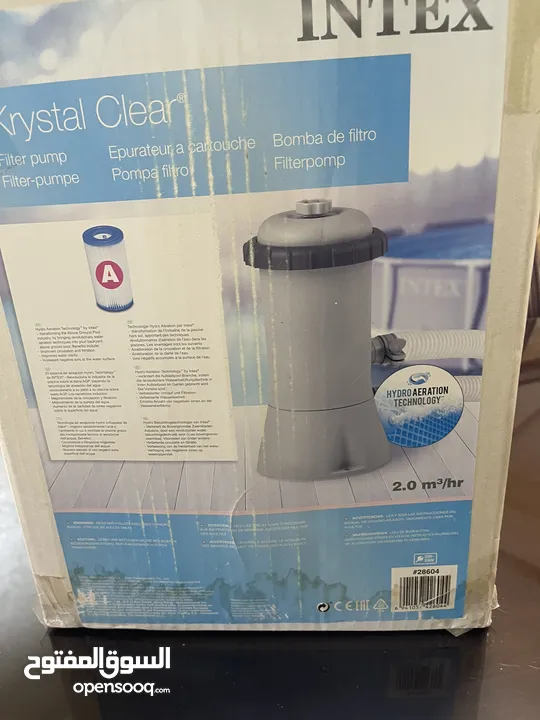 مضخة فلتر Intex Krystal Clear موديل 604 (مستعملة مرة وحدة فقط)