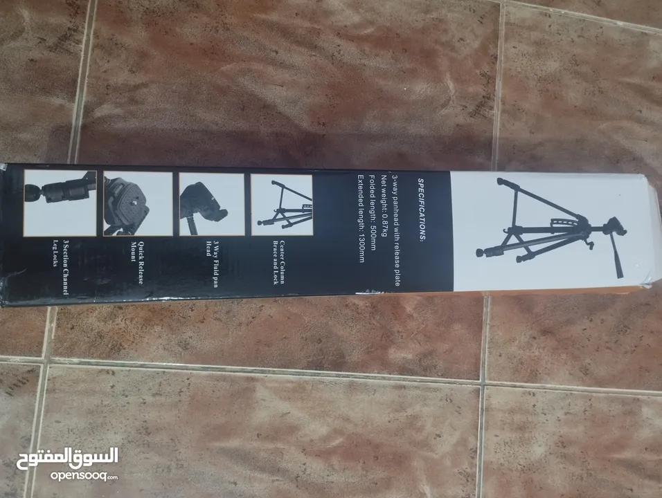 ترايبود ثلاثي موديل (TR_553) حامل للكاميرا والموبايل  للتصوير الفيديو والفوتوغرافي جديد وبالكرتونه.