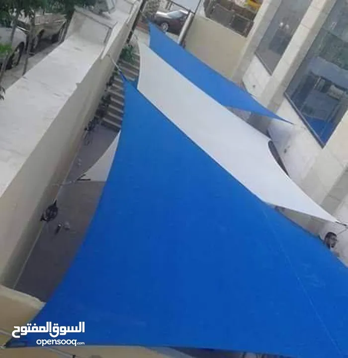 مظلات اشرعة للساحات الخارجية للحضانات ورياض الأطفال والمدارس الوان حسب الطلب