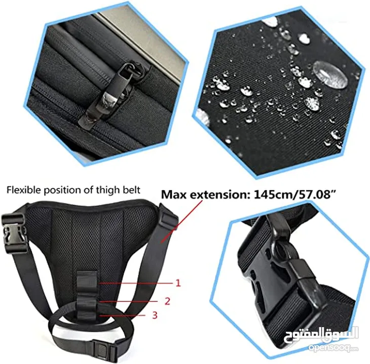 Motorcycle waist leg bag Carbon Fiber (Full Waterproof)