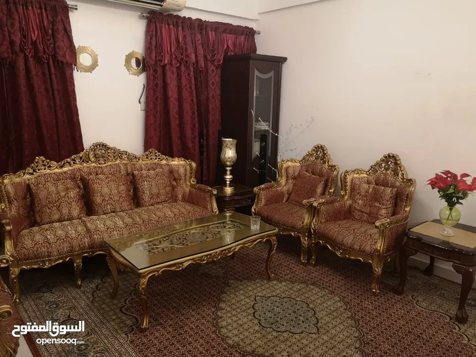 Hard wood sofa set 7 seated with central and side tables