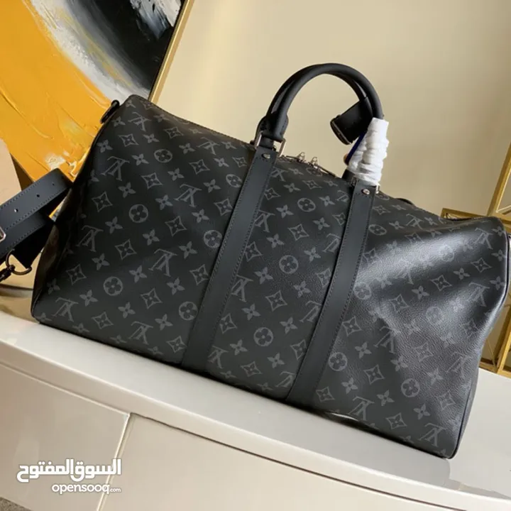 LV Keepall Bandouliere 45/50/55 Travel Bag in Monogram Eclipse Canvas And Cowhide Leather