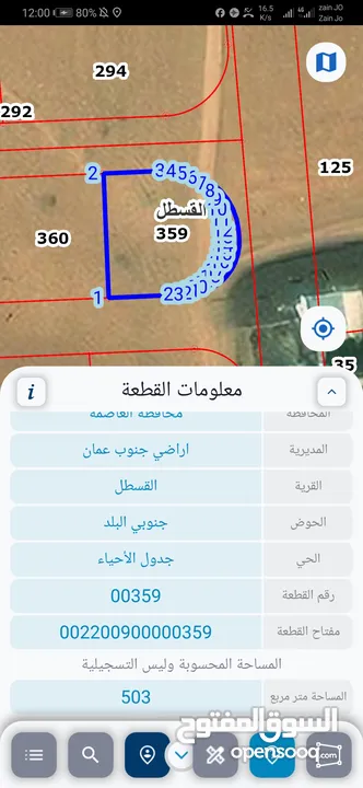 للبيع ارض 500 م في القسطل سكن ج طريق المطار 3 شوارع