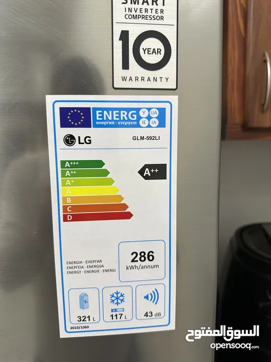 ثلاجة نوع lg استعمال 5 اشهر بحالة الوكالة