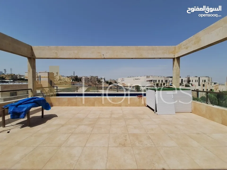 روف طابقي مع مسبح خاص للايجار في عبدون بمساحة اجمالية 380م