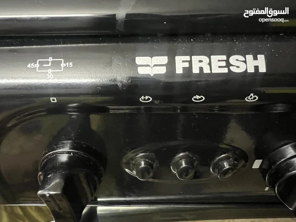 فرن بوتجاز Fresh امان كامل خمس عيون  شواية وفرن فوق وتحت لون مميز مقاس80