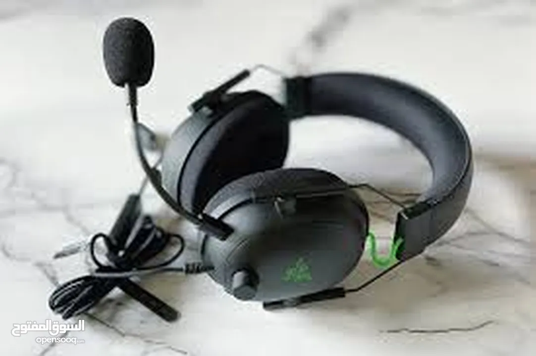 Razer BlackShark V2 X Wired Gaming Headset متوفر اسود وابيض واخضر