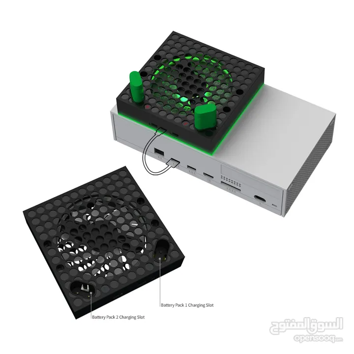 TYX-3606 cooling stand with dual holder قاعدة تبريد مع بطاريات وشاحن مضيئة