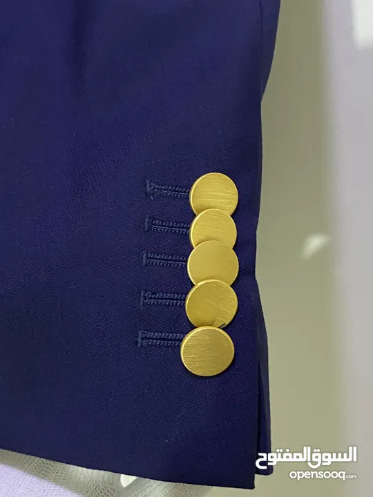 GUCCI Size 50 Uniform Navy Blue Double Breasted Blazer Gold Buttons Men’s Wool