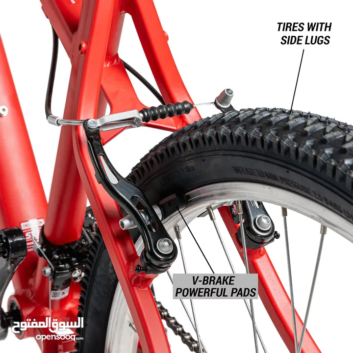 Decathlon Rockrider ST50, 21 Speed Aluminum Mountain Bike, 26", Unisex, Red, Extra Large