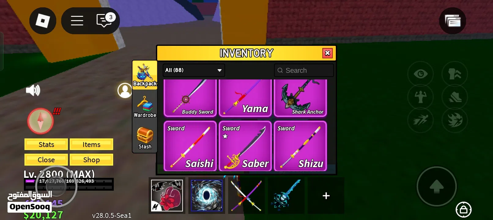 للبيع حساب بلوكس فروت قوي تقريبا كل شي في اللعبه blox fruit account strong for sell