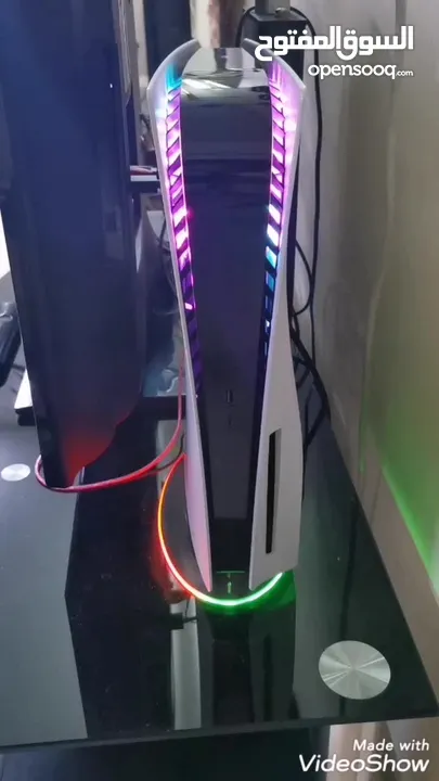 ستاند ps5 اضائة RGB و Fan