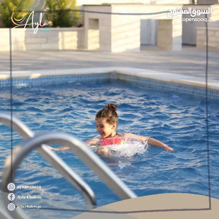 شاليهين اثنين  على ارض 4 دونم للبيع و غرفة للحارس  و مستودع. المشروع مفروش كامل و عمر البناء سنة