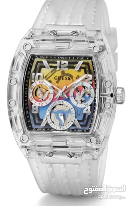 GUESS US Men's Rainbow Ombre Multifunction Watch