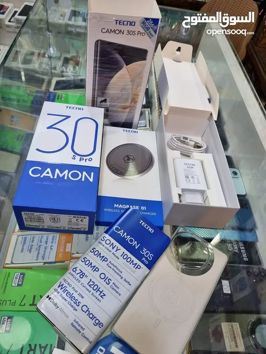 مشغل ايام Kamon 30S pro جيجا 256 رام 16 مكفول بالشركة أغراضة والكرتونه الأصلية متوفر توصيل