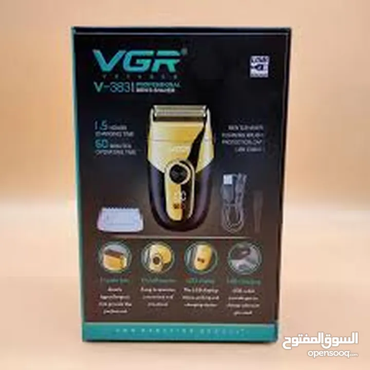 ماكينة حلاقه الذقن وتنعيمه على الشفره حلاقة شعر اللحيه شفره ماكينه VGR الحلاقه الذهبيه شحن ضد الماء