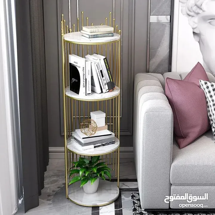 رف ملكي بخشب مطلي رخامي – لمسة فخامة ملوكية لبيتك  تصميم فااااخر من خشب مطلي رخامي أبيض 4 طوابق