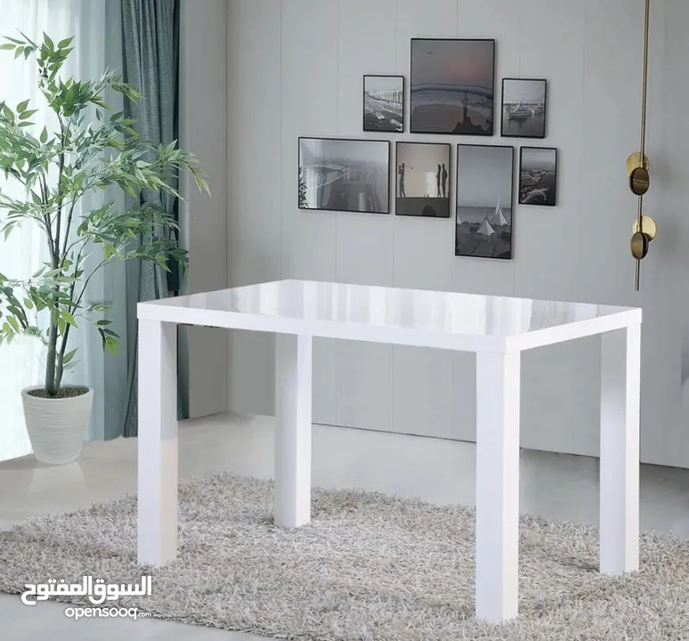 طاولة أكل بيضاء بجوده وصناعة انجليزية DESIGNER MILTON  WHITE 120CM DINING TABLE