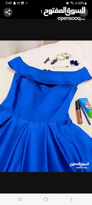 فستان نيلي تقيل للمناسبات من تانجو للبيع off shoulders . navy blue of shoulders dress from tango