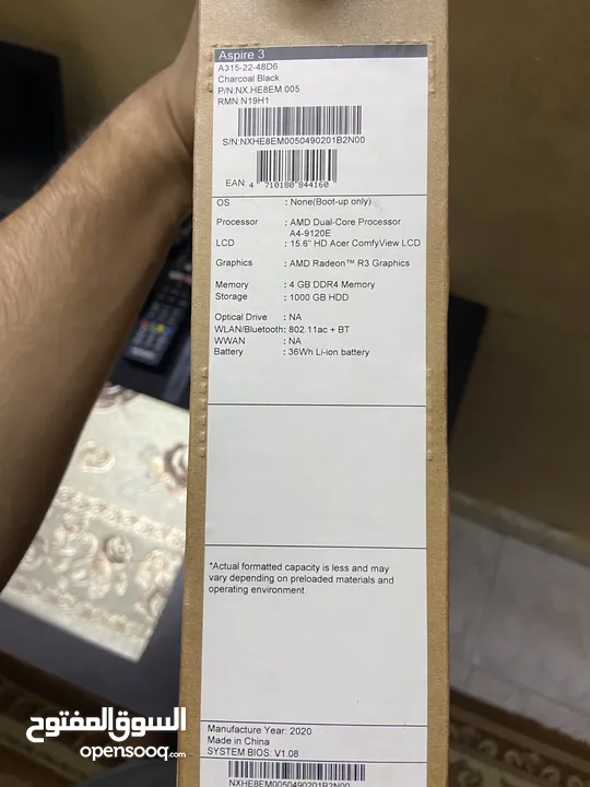 Acer aspire 3 جهاز مستعمل على لخفيف تسكيره الشركة مركبله ssd
