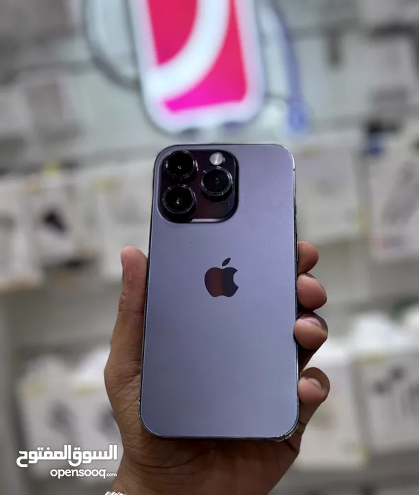 عرض خااص : iPhone 14 pro max 256gb جهاز بحالة الوكالة بدون شموخ أو مشاكل مع ضمان و ملحقات بأقل سعر