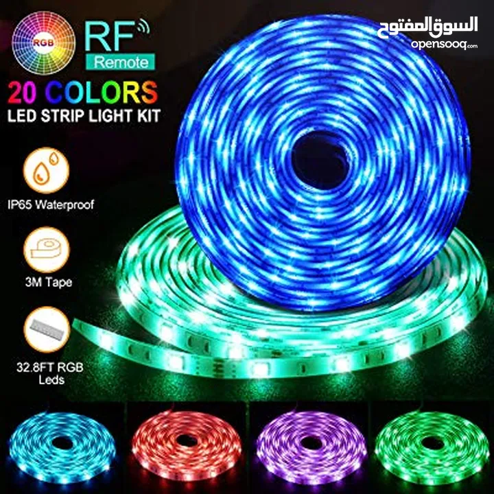 حبل اضائه ليد زينه 5 متر LED يضيئ كل الالوان لد وحركات مع ريموت حفلات ديكور ضوء RGB LIGHT