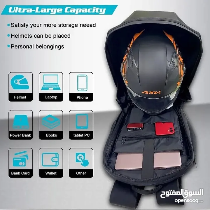 حقيبة ظهر ذكية كاربون فايبر  الخاصة LED Pixel تسمح لك بتخصيص تصميمها اثناء تنقل  ( CRELANDER)