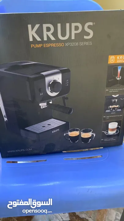 سلام عليكم   مكينة قهوة ماركة KRUPS  PUMP ESPRESSO XP3208 SERIES مستعملة للبيع 