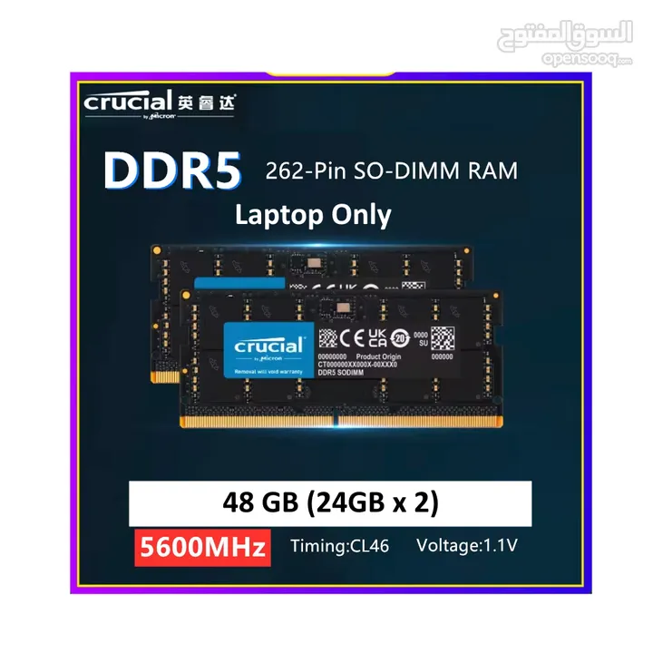 Crucial 48GB (24GB x 2) DDR5 5600MHz Laptop RAM