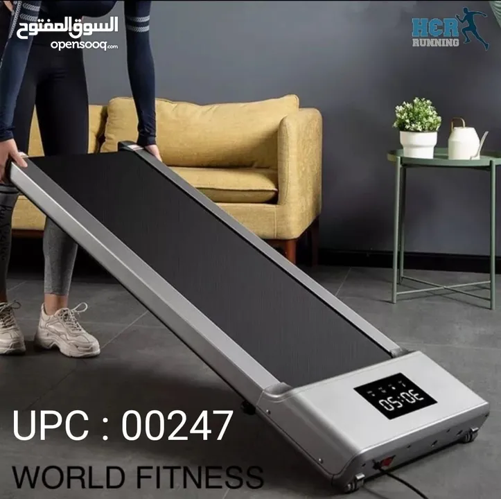 أجهزة ركض تريدميل ارضي شكل مميز وفخم وسهل التخزين قوه ممتازه ويحمل اوزان بشكلين مختلفين يوجد توصيل