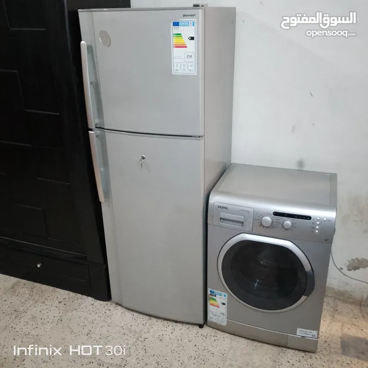 ثلاجه وغساله استعمال بسيط انفيرتر 270 دينار