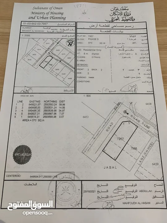 أرض سكنية ف العامرات النهضة مرحلة العاشرة للبيع مسوره كورنر طوليه قريبة من البيوت على شارع قار