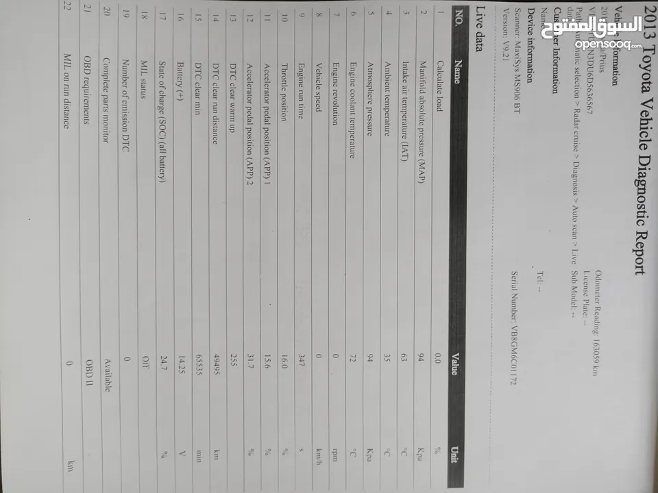 تويوتا بريوس (2013) 4 جيد للبيع