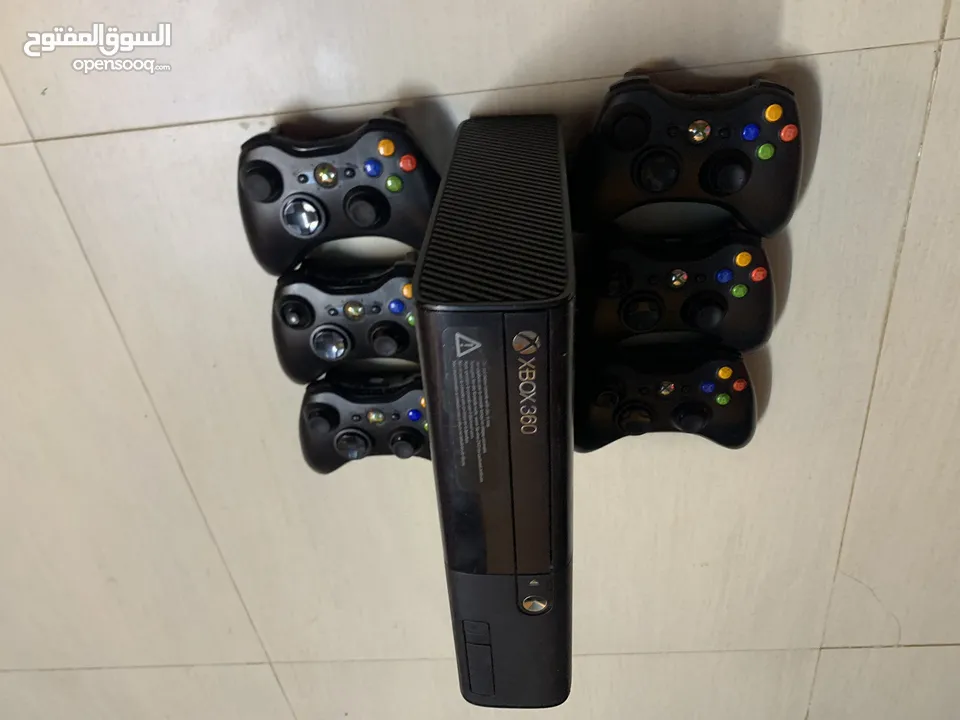 X BOX 360 “(WITH 5 CONTROLLER)” AND 30 GAMES