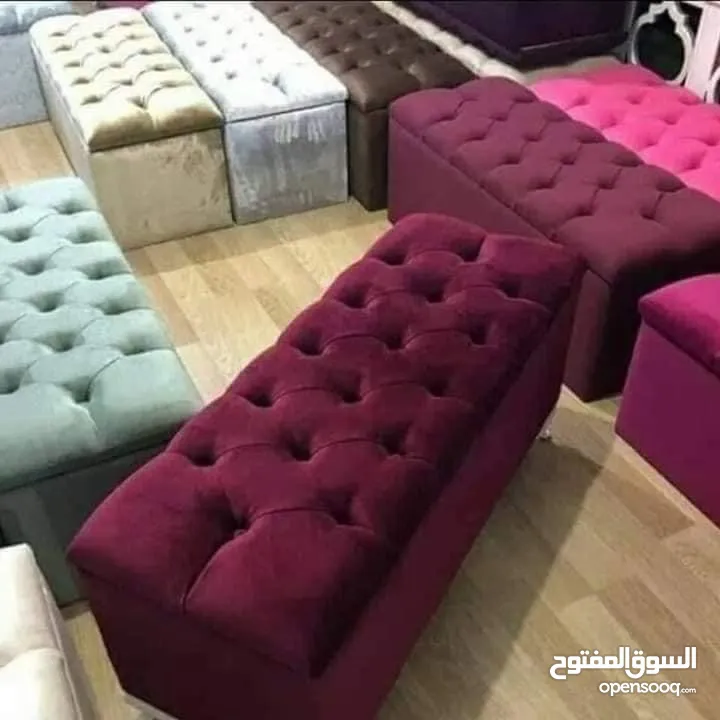بفة صندوق تخزين بفتح وبتسكر خشب تايلاندي ثقيل فقط