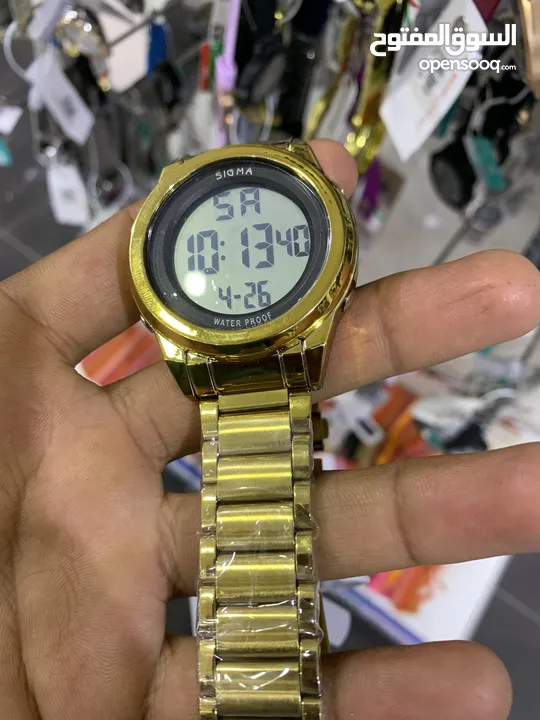 Men golden digital  watch