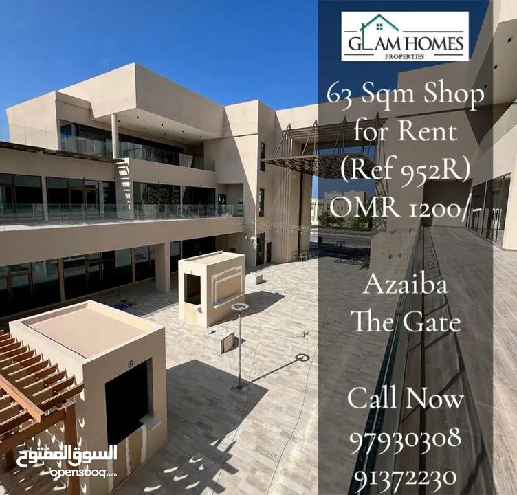 63 Sqm Shop for rent in Azaiba The Gate.REF:952R